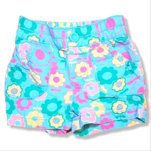 #B Vintage 90s Little Girls Floral Shorts Size 2T